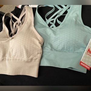 A double pack of sports bras. They are brand new and never been worn.
